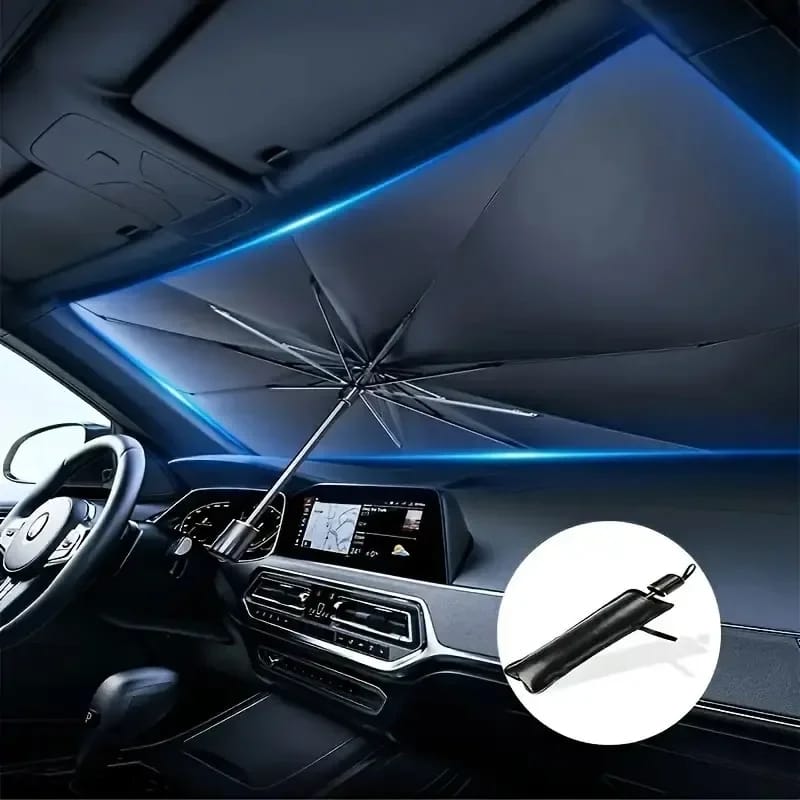 Car Windshield Sun Shade Umbrella — Foldable UV Reflector 99% UV Block Heat Insulation Cover for All Cars SUV Sedan