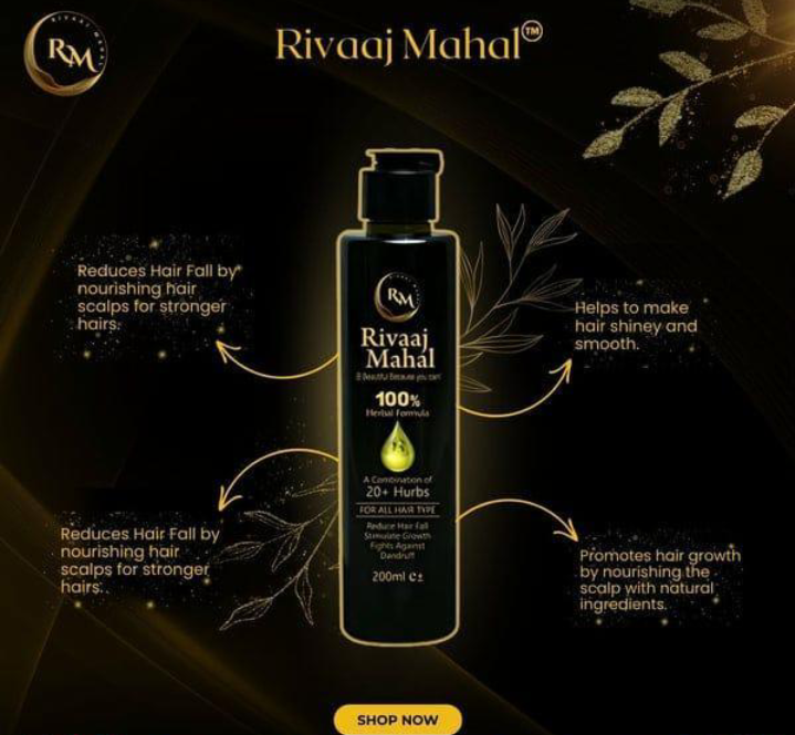 Rivaaj Mahal Herbal Hair Growth Oil — Patlay Balon Ke Liye Qudrati Herbal Formula | 100% Natural