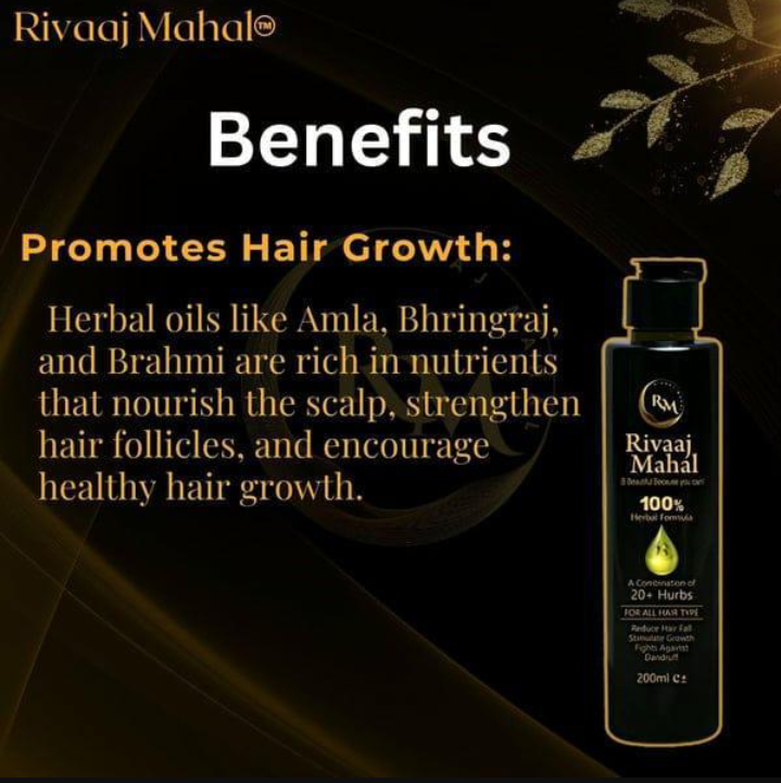 Rivaaj Mahal Herbal Hair Growth Oil — Patlay Balon Ke Liye Qudrati Herbal Formula | 100% Natural