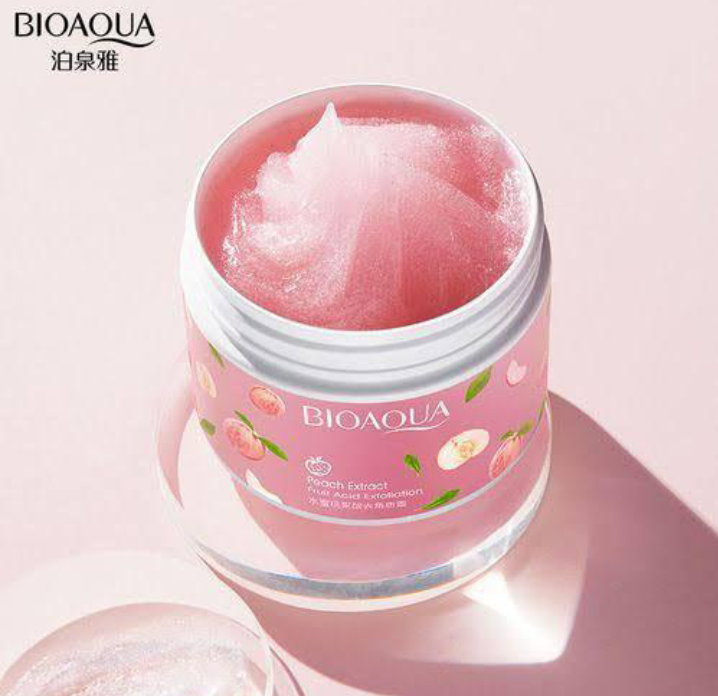 Pink Peach Extract Exfoliating Gel — Gentle Peach Scrub Gel for Glowing Bright Smooth Skin