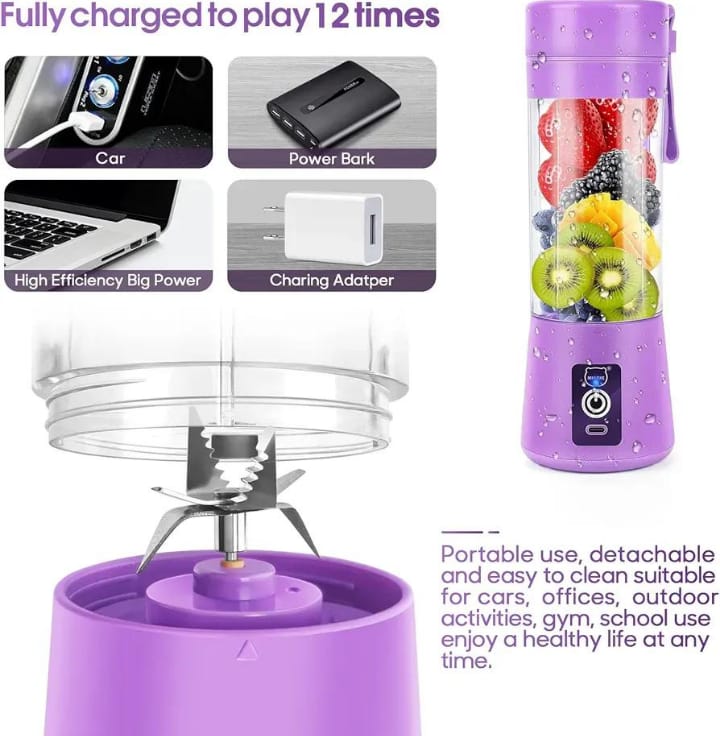 Portable Electric Juicer Blender Bottle — USB Rechargeable Mini Blender for Smoothies & Fresh Juice On the Go