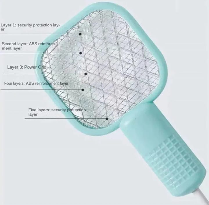 Electric Mosquito Killer Swatter 2-in-1 — USB Rechargeable Mosquito Zapper with Purple Night Light