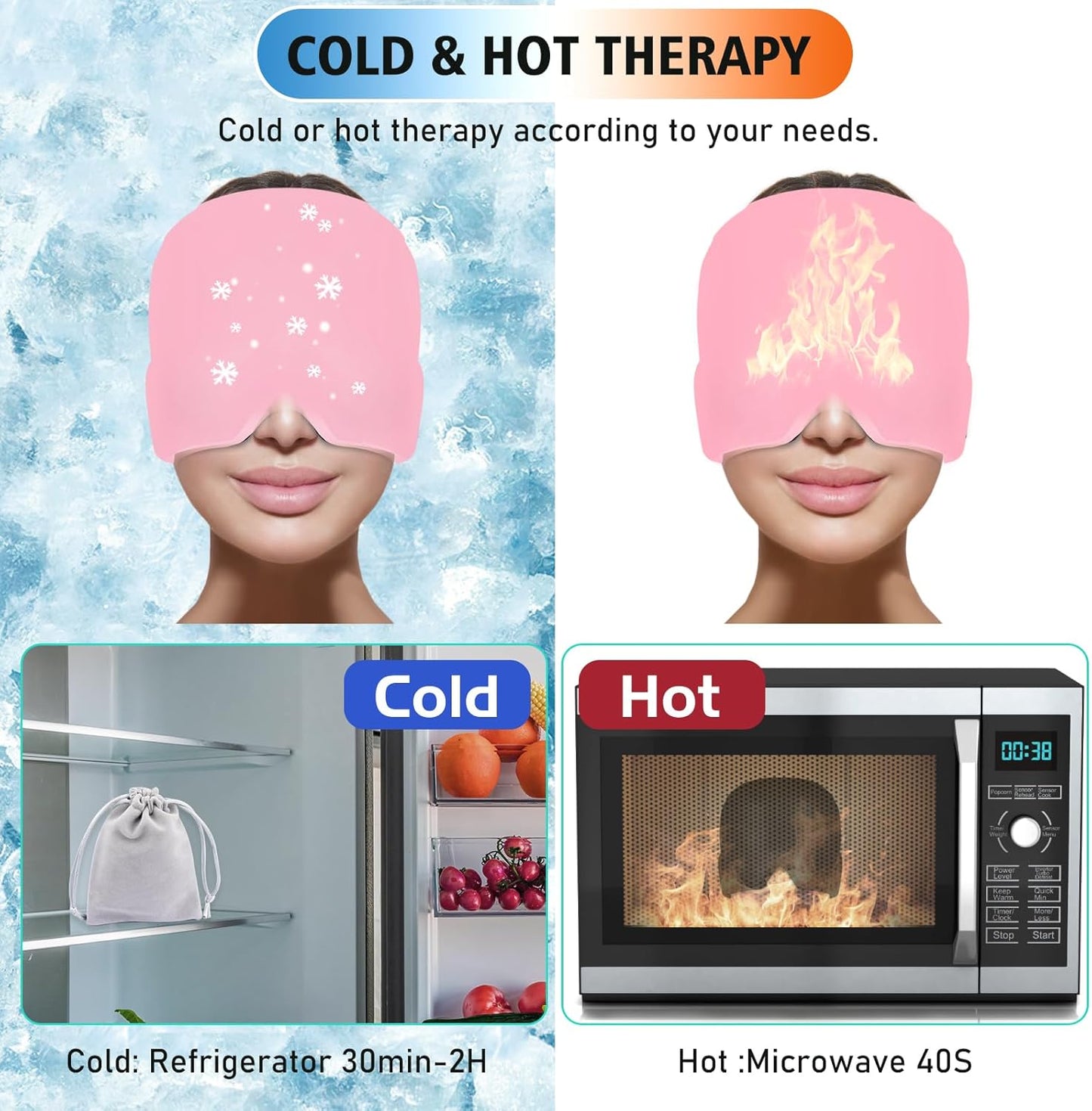 Migraine relief ice gel cap product banner — KLIXORA