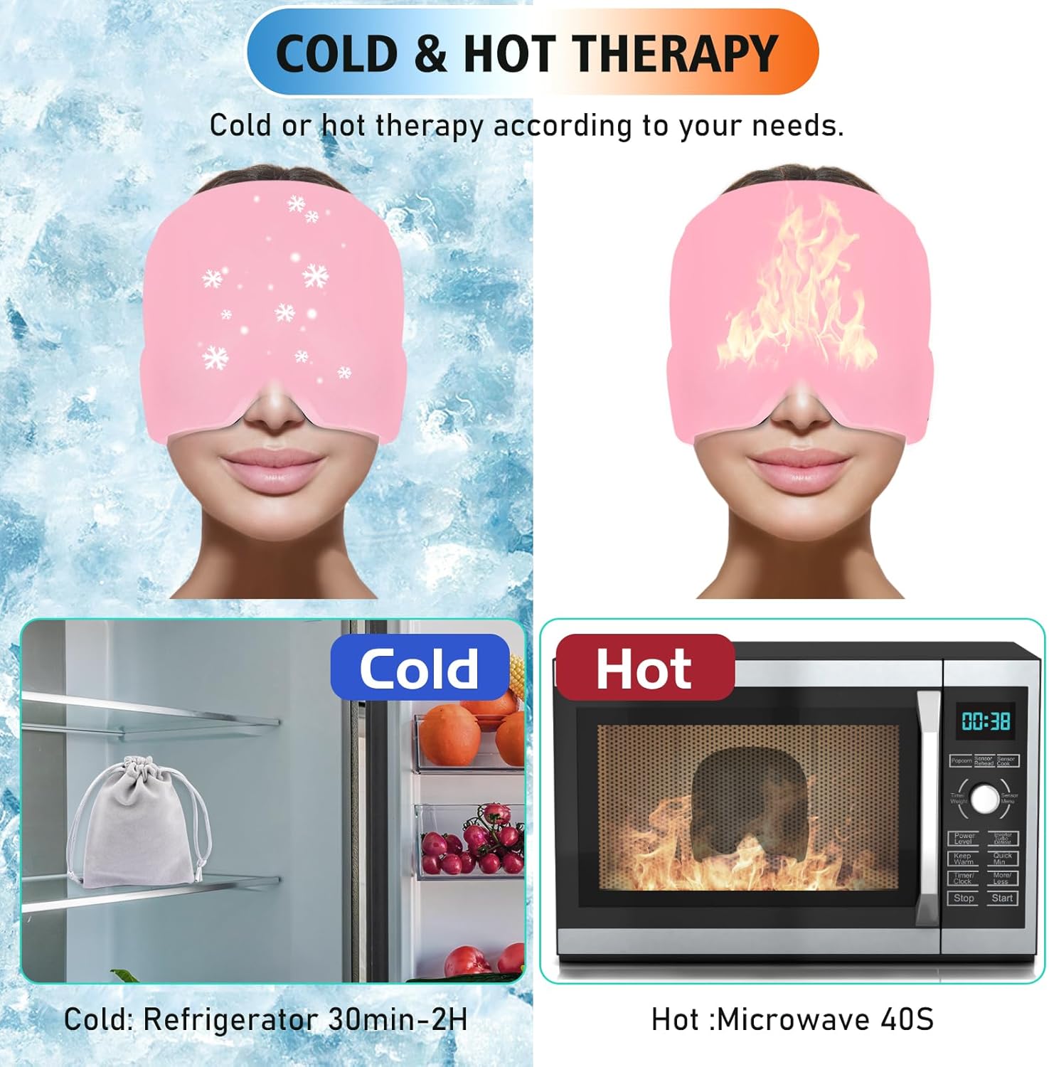 Migraine relief ice gel cap product banner — KLIXORA
