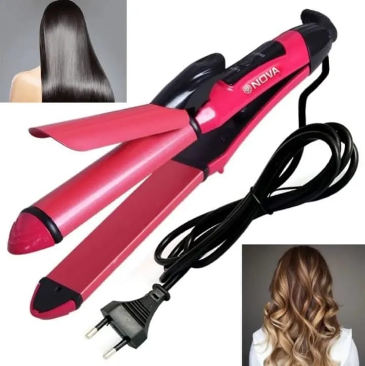 Nova NH-2009 hair straightener curler ceramic — front view
