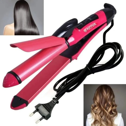 Nova NH-2009 hair straightener curler ceramic — front view
