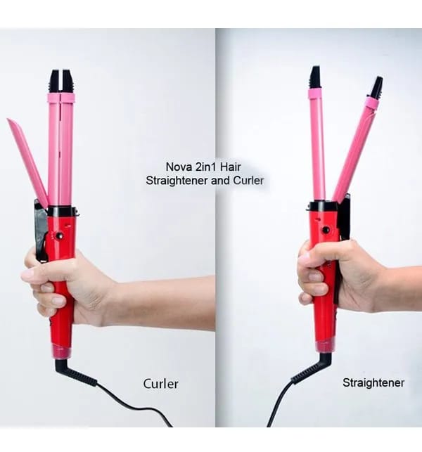Nova NH-2009 hair straightener curler ceramic — front view
