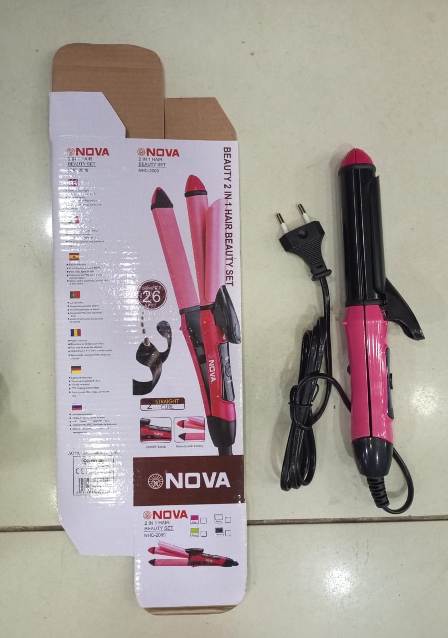 Nova NH-2009 hair straightener curler ceramic — packaging

