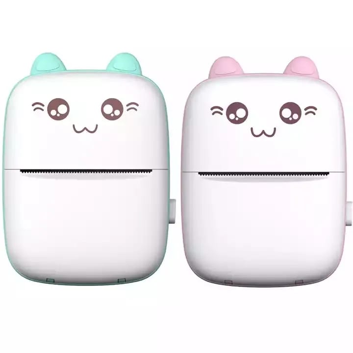Mini Bluetooth thermal printer inkless wireless — side view
