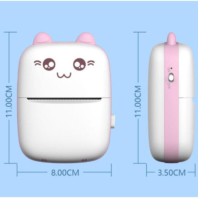 Mini Bluetooth thermal printer inkless wireless — front view
