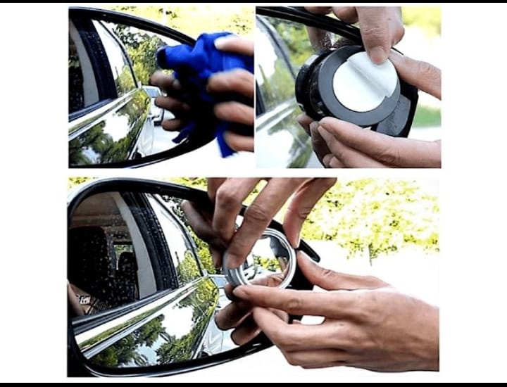 Blind Spot Car Mirror Set of 2 — Wide Angle Adjustable Convex Side Mirror for Universal Vehicles Safer Driving