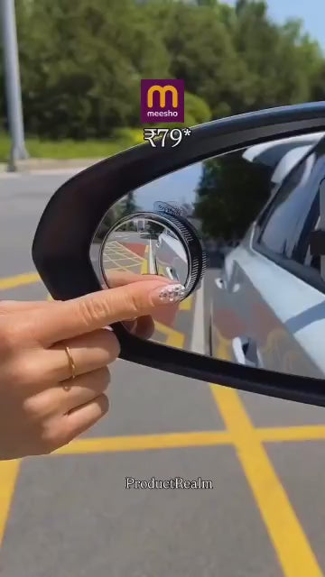 Blind Spot Car Mirror Set of 2 — Wide Angle Adjustable Convex Side Mirror for Universal Vehicles Safer Driving